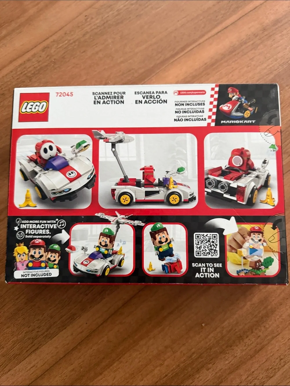Lego Super Mario Red White Yellow and Purple P-Wing Kart with Shy Guy